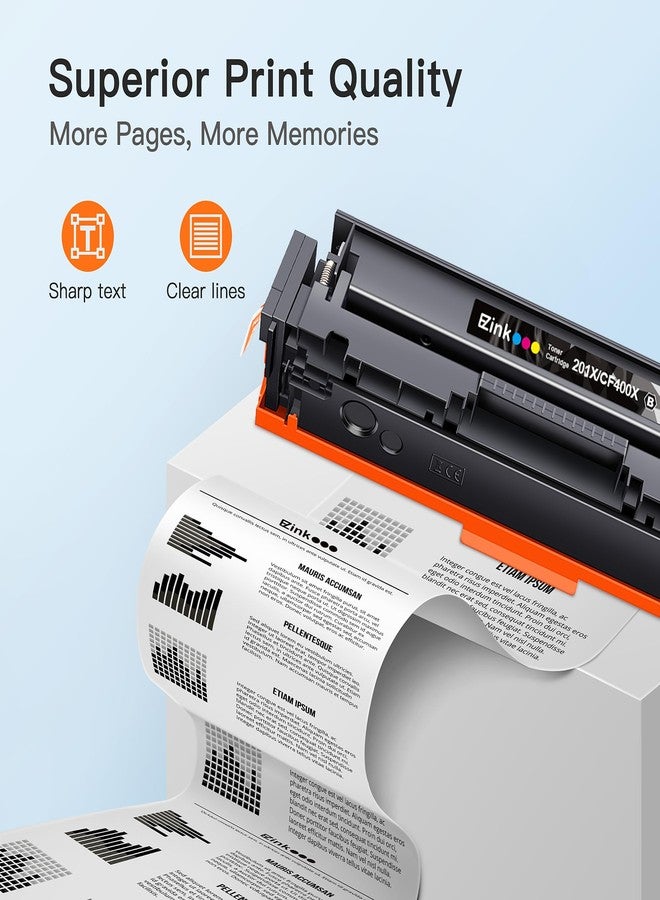 E-Z Ink 201X Replacement for HP 201X Toner Cartridges 4 Pack High Yield CF400X CF401X CF402X CF403X Compatible with HP Color Laserjet MFP M252dw M252n, Pro M277dw M277n (Black, Cyan, Magenta, Yellow) - Image 4
